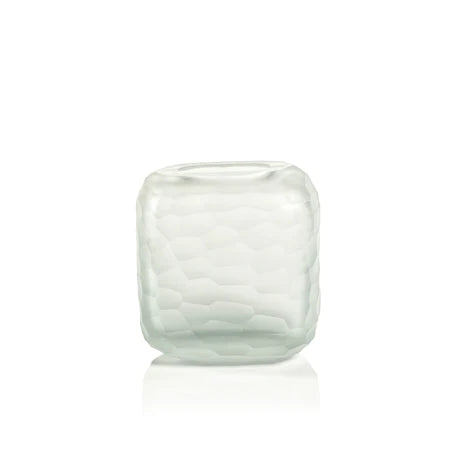 Hammered Frosted Glass Vase