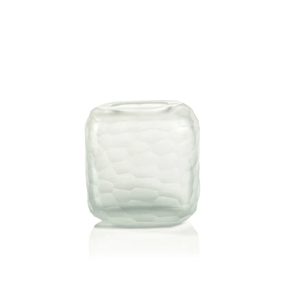 Hammered Frosted Glass Vase