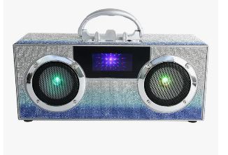 Blue Bling Mini Boombox