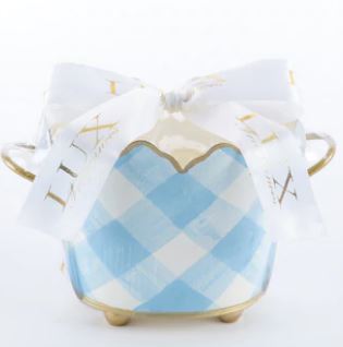 Gingham Cachepot Candle