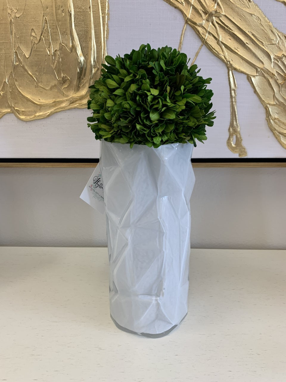 White Crinkle Vase