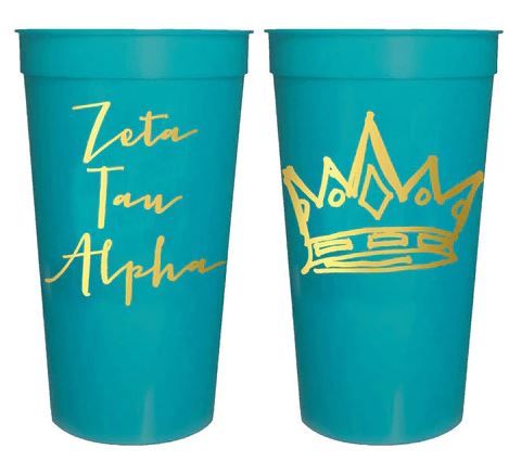 Sorority Stadium Cup with Gold Foil Print