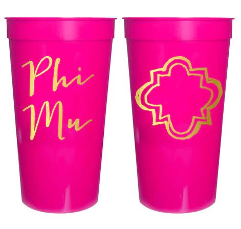 Sorority Stadium Cup with Gold Foil Print