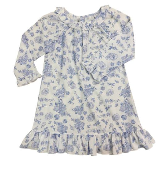 Blue Flora Print Gown
