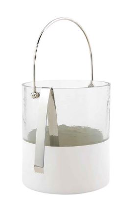 Glass and White Ice Bucket