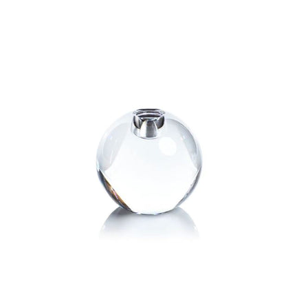 Round Crystal Glass Taper Holder