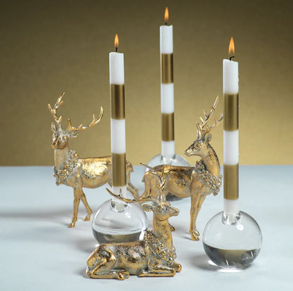 Round Crystal Glass Taper Holder