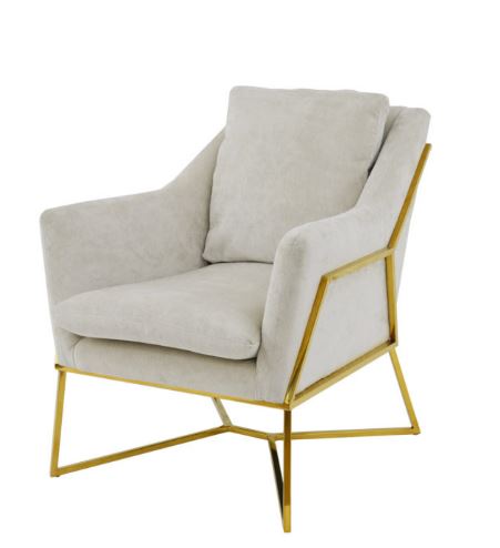 Gold Hazel Chair with Gray Cushion