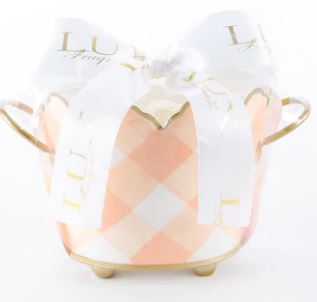 Gingham Cachepot Candle