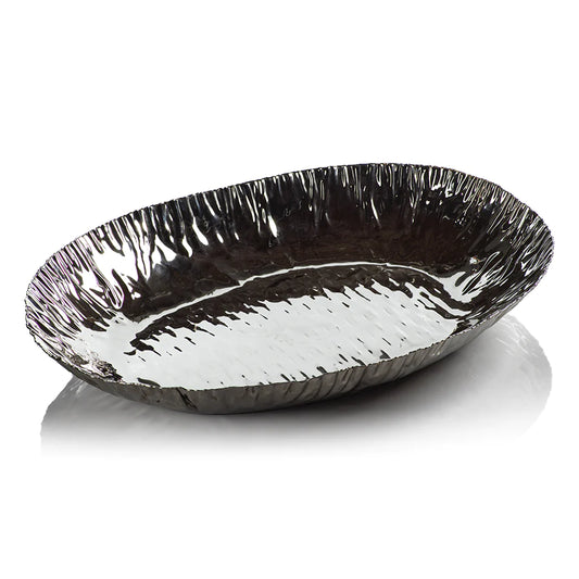 Shiny Polished Steel Crumpled Bowl