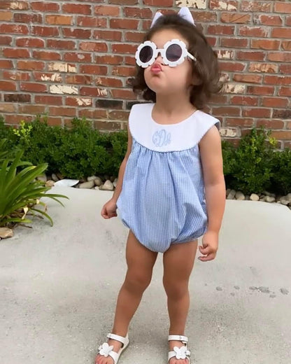 Blue Gingham Girl Bubble