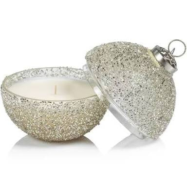 Silver Glitter Ornament Scented Candle 5"