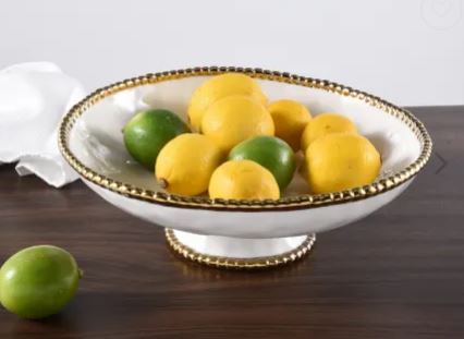 Golden Salerno Large Footed Bowl