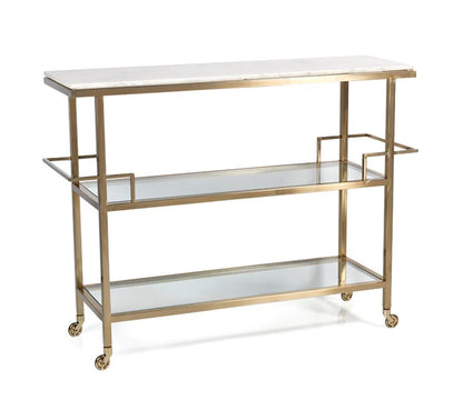 Servo Metal Bar with Makrana Albeta Marble Top