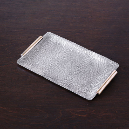 SIERRA MODERN Python Tray with Handles (Gunmetal and Gold)