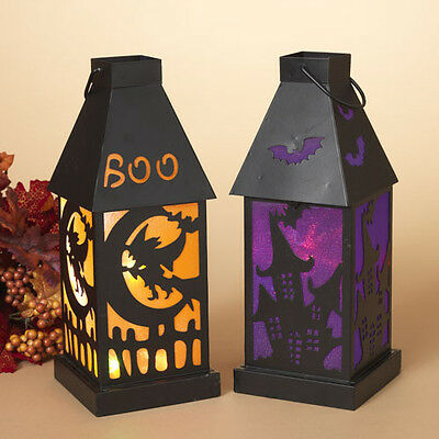 Lighted metal color changing haunted house