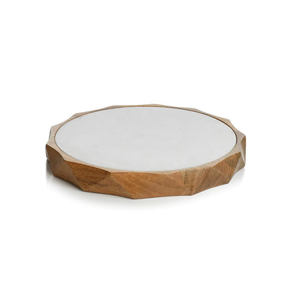 San Ramon Wood and White Marble Board