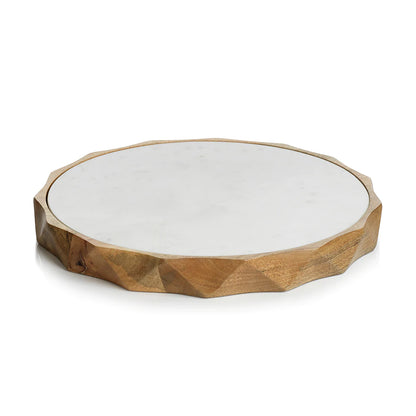 San Ramon Wood and White Marble Board