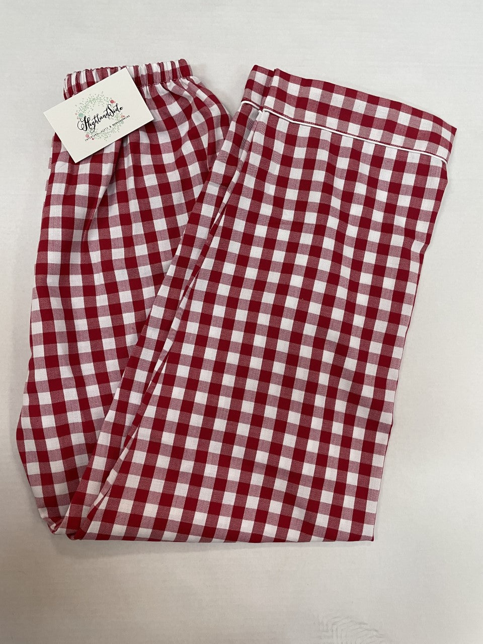 Adult Red Gingham Pants