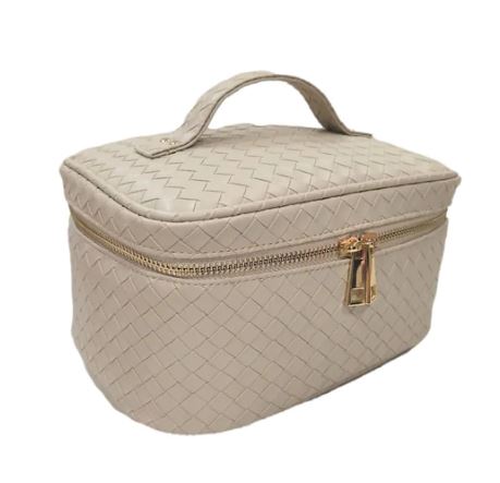 TRVL Design - Luxe Zip Around Cosmetic Case - Woven Collection - Pink Sand