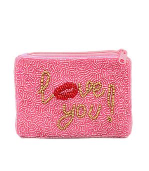 Valentine's Small Beaded Coin Pouch